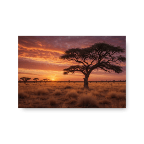 høykvalitets lerretsbilder natur solnedgang over savannen