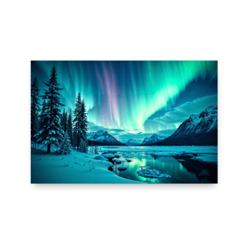 Høykvalitets lerretsbilde nordlys over norsk himmel
