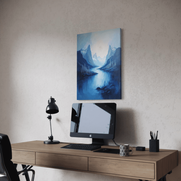 Lerretsbilde Abstrakt Natur i Blått 70x50 cm Lerretsbilde med abstrakt naturmotiv i blått, størrelse 70x50 cm