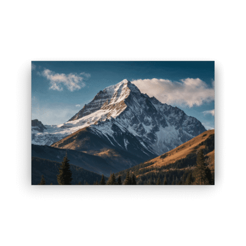 majestetisk fjellandskap på lerret