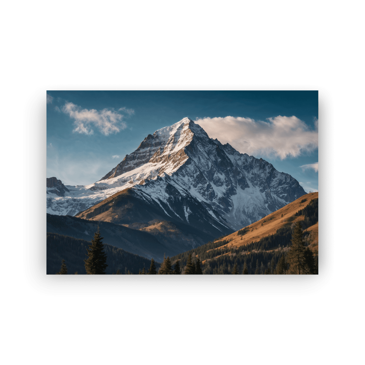 majestetisk fjellandskap på lerret