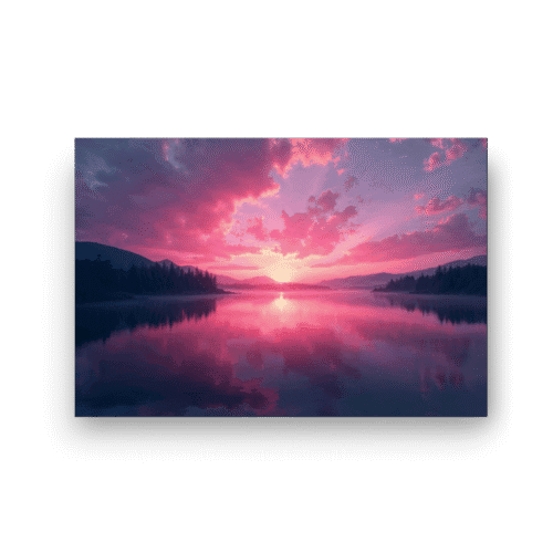 nærbilde Rosenrød Innsjø Solnedgang