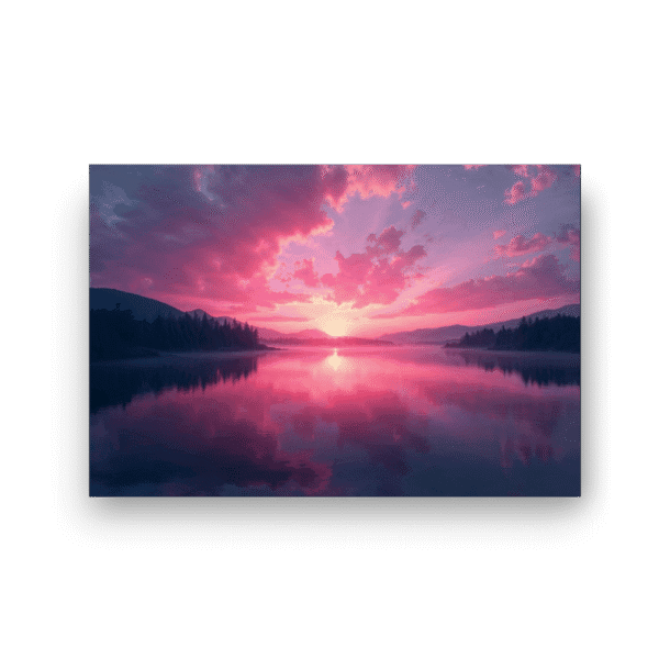 nærbilde Rosenrød Innsjø Solnedgang